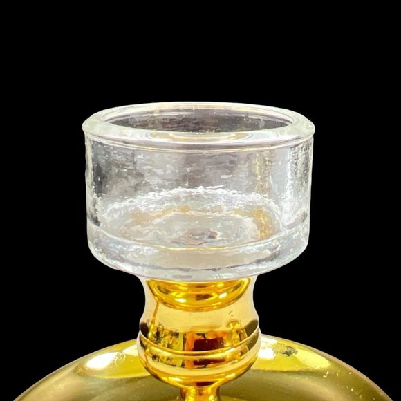 Brass Chamberstick Candle Holder‎ With Glass Inset By Baldwin Brass Set Of 2 - Picture 8 of 12